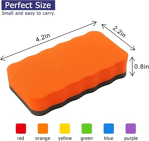 Miniatura 2 de Tamaki Paquete de 6 borradores magnéticos para pizarra blanca, borradores en seco, borradores en seco para pizarra blanca, borradores de pizarra