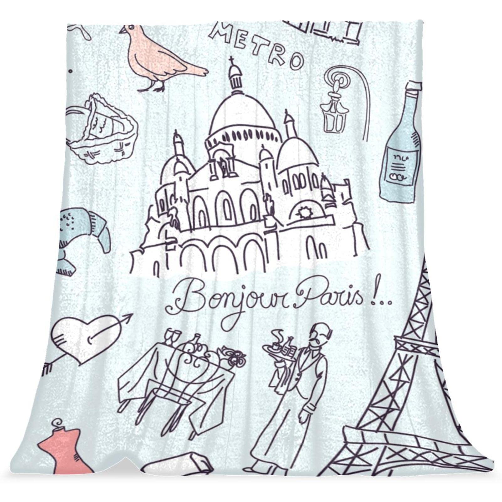 Couverture de lit douce Tour Eiffel pour créer un cocon douillet pour enfants