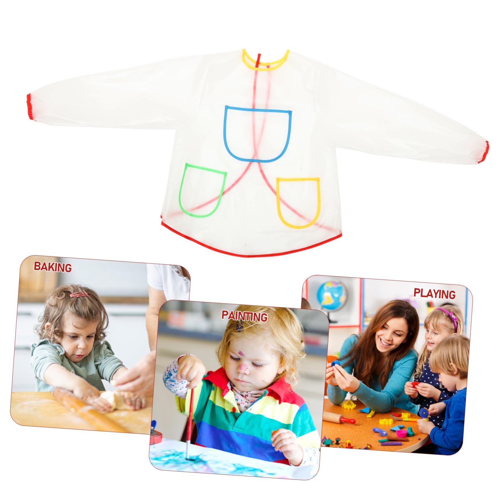 Abaodam 2stücke Mädchen Malerschürze Und Verstellbar Für Kreative Aktivitäten Für Basteln Und Malen Schützt Kleidung Vor Schmutz Mit Bunten Taschen Für Kleine Utensilien
