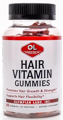Olympian Labs Gomitas de vitaminas para el cabello  Ricas en vitaminas y minerales  60 unidades de gran sabor sabor a bayas