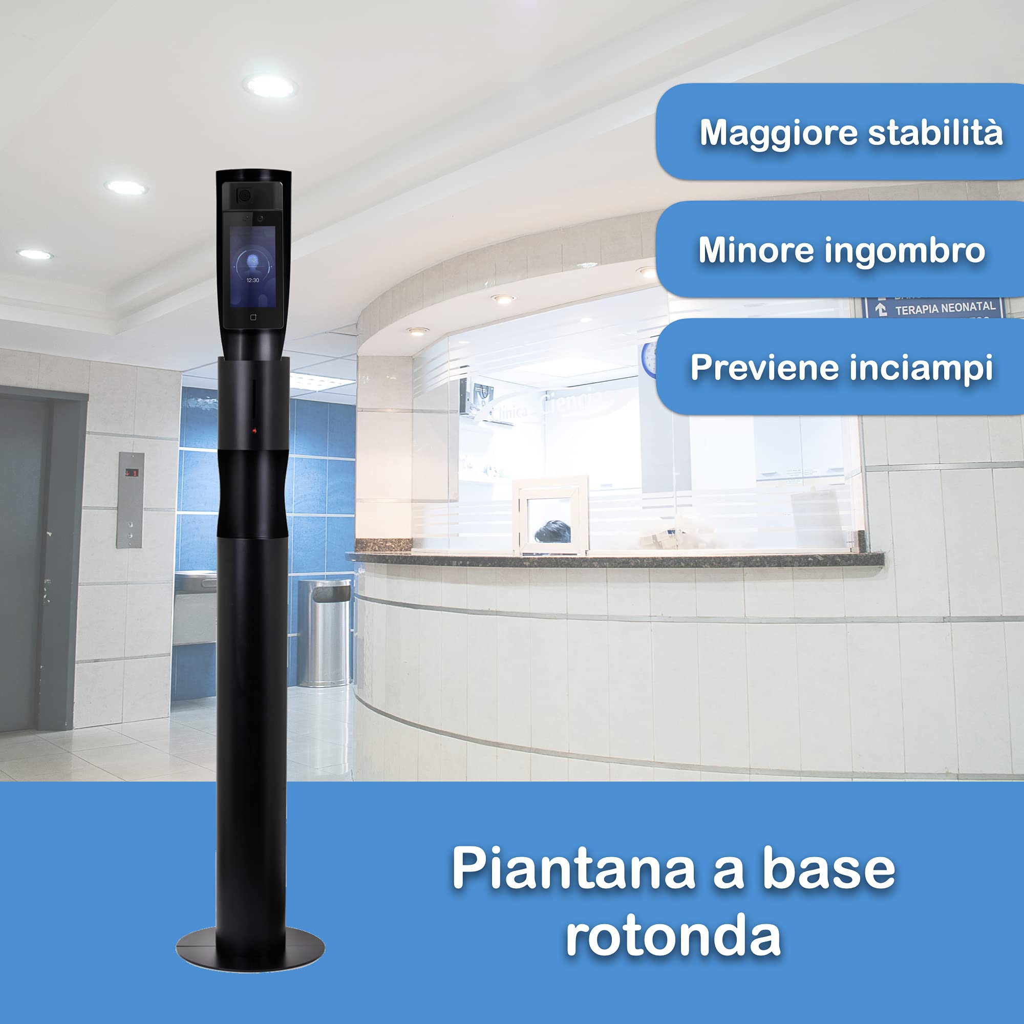 Dispensador gel hidroalcoholico automático Adige | termometro infrarrojos profesional Gocciasana | Distribuidor automatico gel hidroalcohólico