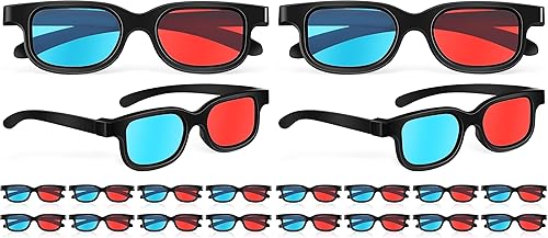SUPVOX 10 gafas 3D para juegos de películas, gafas de visión ultraligeras rojo-azul en casa para pantallas de teatro, monitores de computadora,