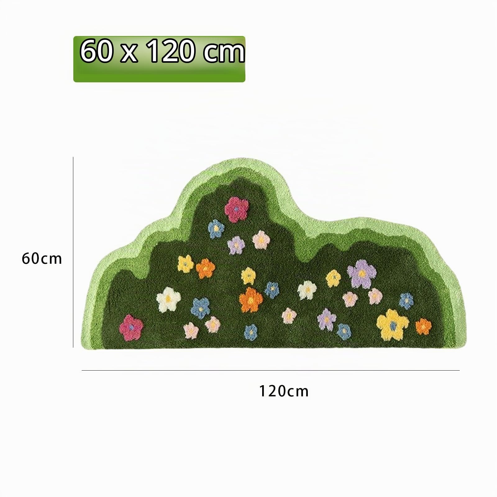 LOVIVER Tapis de Sol décoratif, Absorbant l'eau, Doux, antidérapant, Lavable, Tapis irrégulier, Plantes, Fleurs, pour Salle de Jeux, Chambre à Coucher