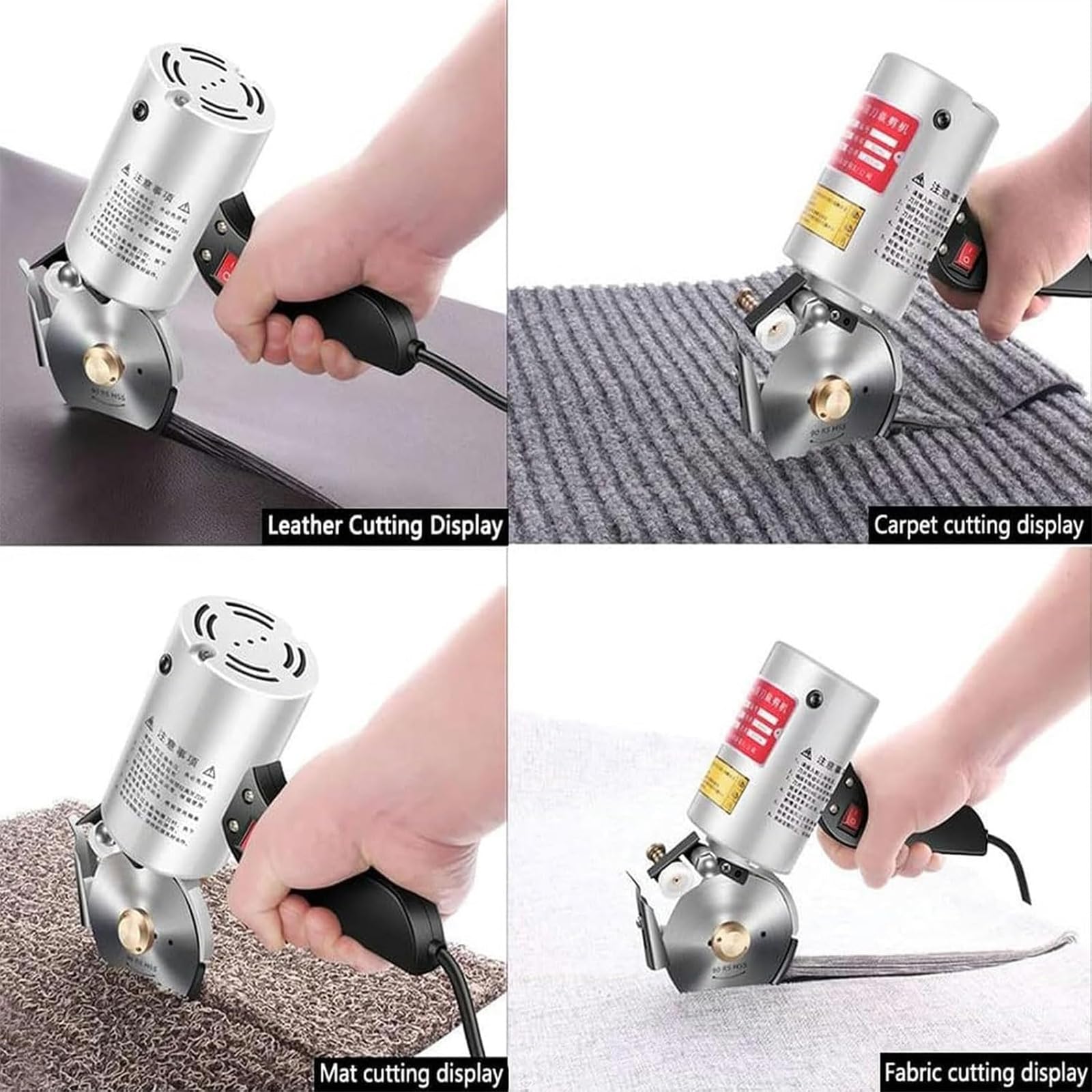 Electric Round Knife Cutting Machine, 200w Electric Fabric Circular Knife Cutter with 90mm Blade & 30mm Cutting Thickness, Self-Sharpening Convenience, for Craft Sewing, Textile, Leather