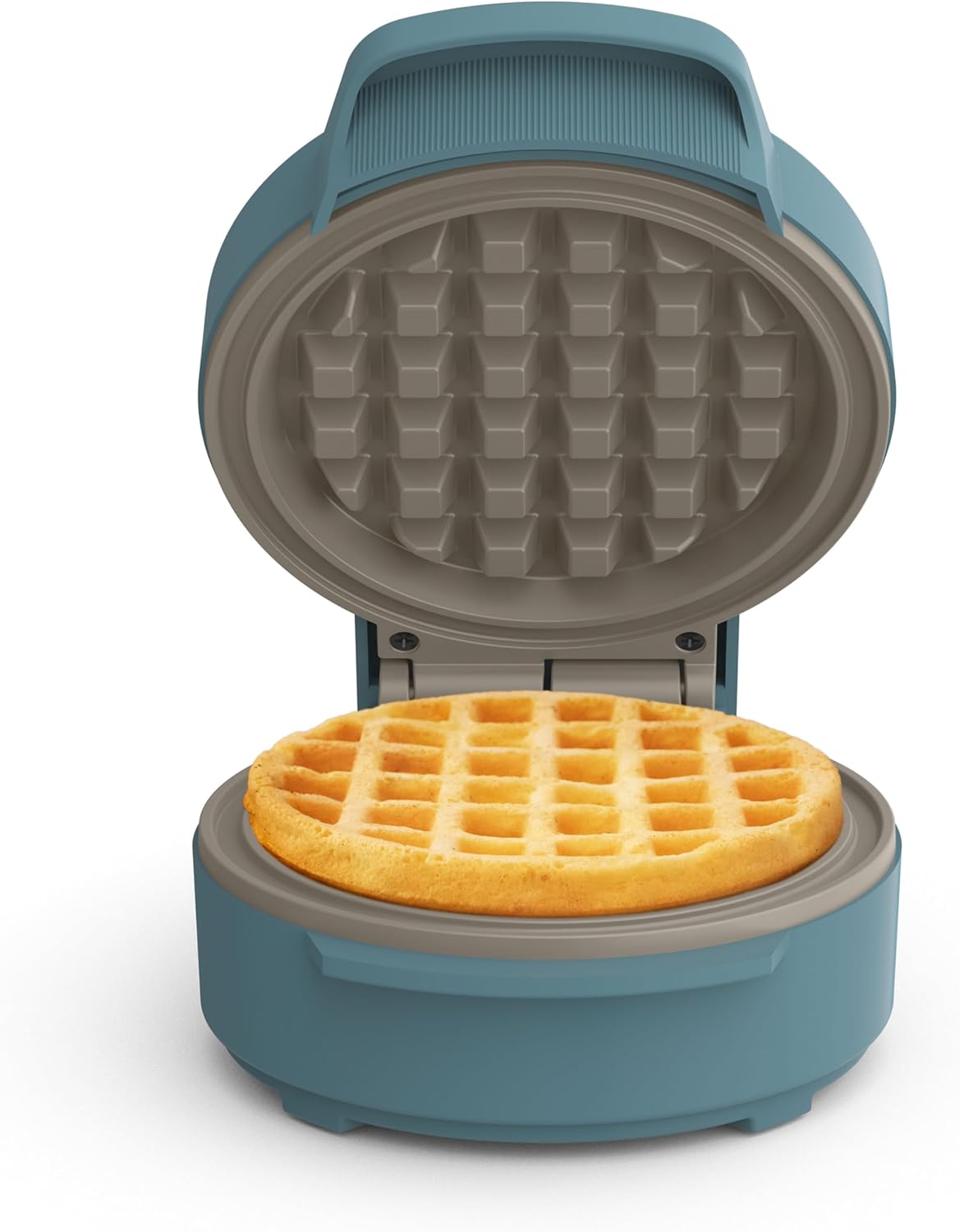 bella Snack-n-Store Mini Belgian Waffle Maker, EverGood™ Ceramic Nonstick Coating, Cord Wrap, Ready Indicator Light & Cool Touch Handles, Stackable Design & Customizable Plates, 350 Watt, Surf