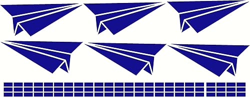 pared decoración habitación Plus más wdpm2514 Paper Airplane Boys  Adhesivo decorativo para pared para decoración, el tráfico azul, 6-Pack