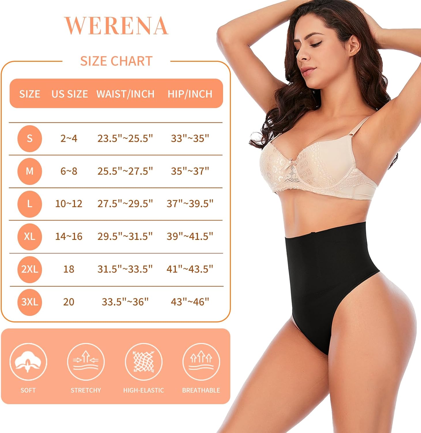 Werena Tummy Control Thong Shapewear for Women Seamless Shaping Thong Panties Body Shaper Underwear - Image 6
