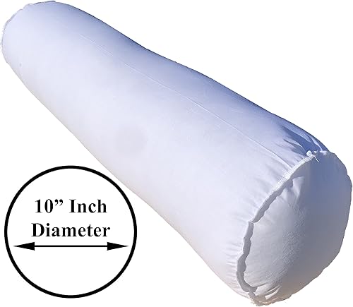 Miniatura 2 de Pillowflex Almohada de almohada (10 x 60)  Almohada redonda blanca suave con relleno de poliéster de felpa, viene en una carcasa de polialgodón,