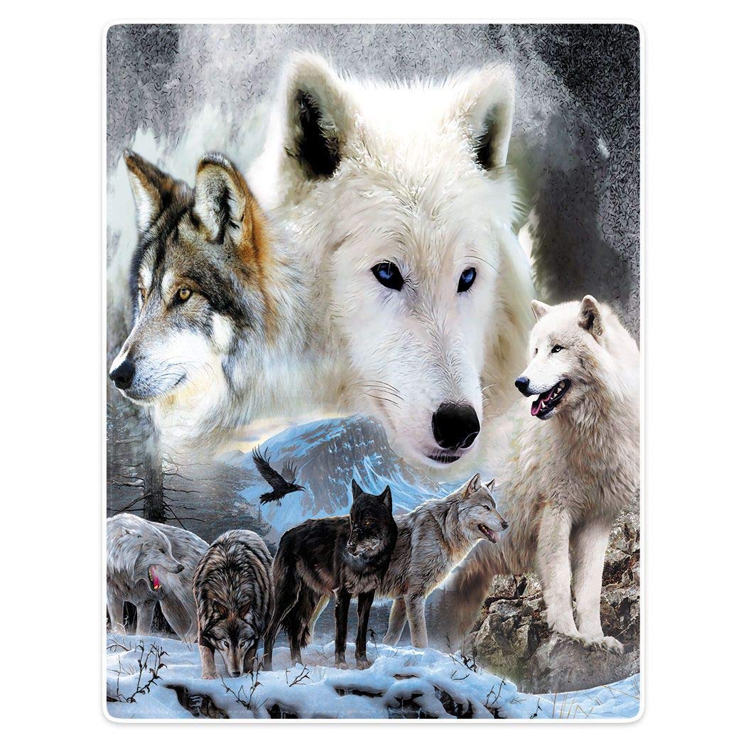 YISUMEIFluffy Blanket 135 x 200 cm Soft Flannel Fleece Blanket Various Wolves