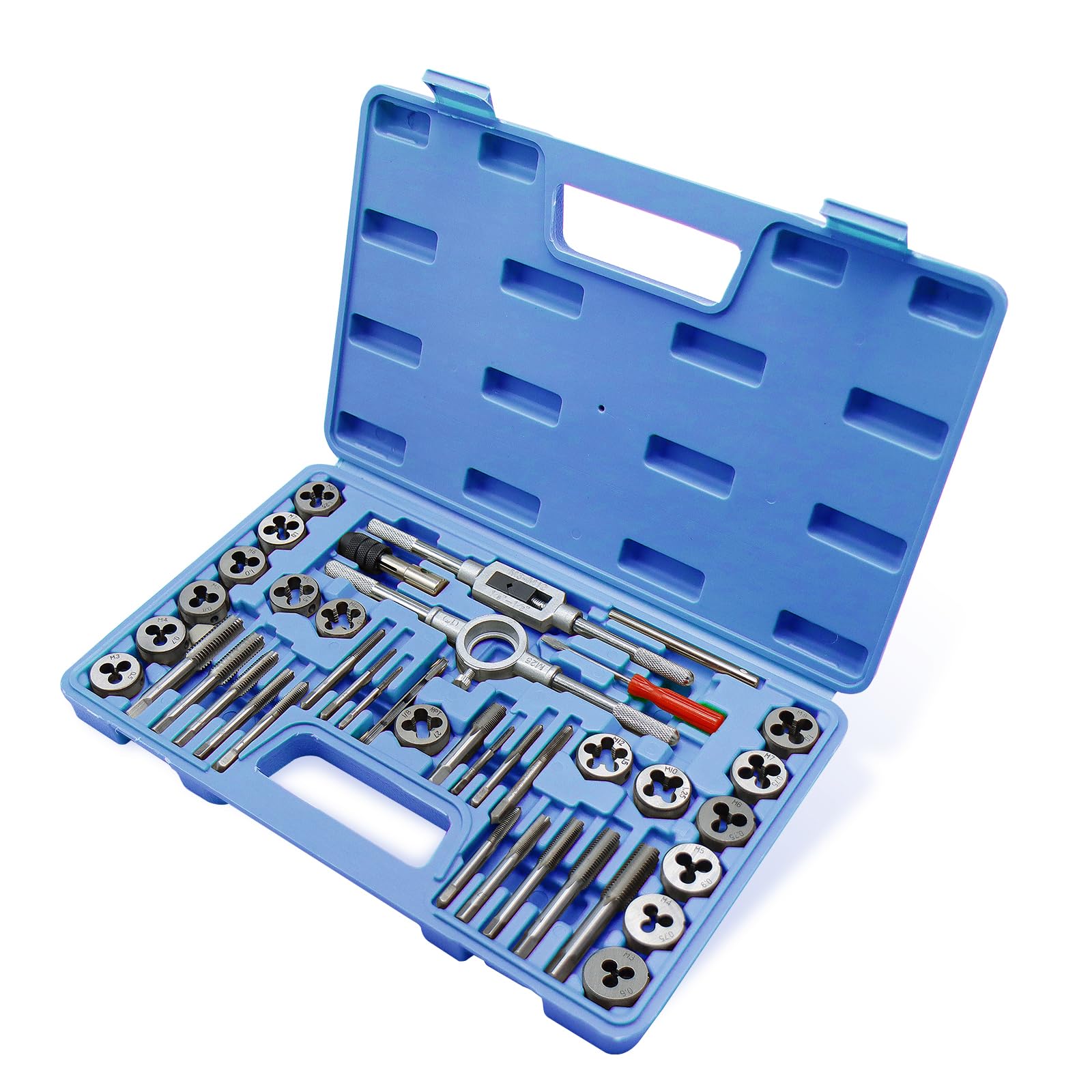 CCLIFE Kit di filettature M3-M12 per la creazione e la riparazione di filettature filettate maschiature e filettature, 40 pezzi