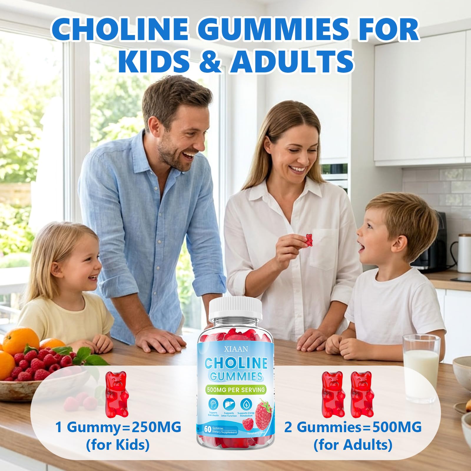Choline Gummies for Kids & Adults, Choline Bitartrate 500mg — Amazon image 5