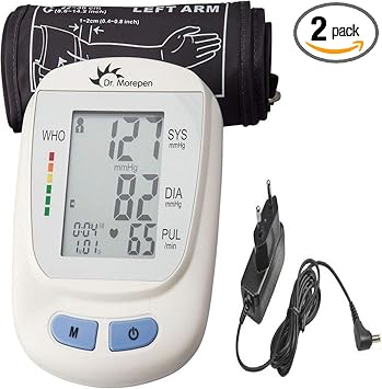 Dr. Morepen 09 Fully Automatic BP Monitor with AC/DC Adaptor and Charger (White)