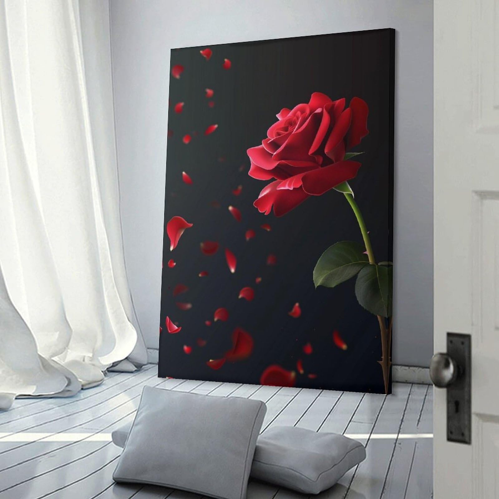 Amazon.co.jp: 薔薇 絵画 アート パネル 赤い花の写真 絵 アート