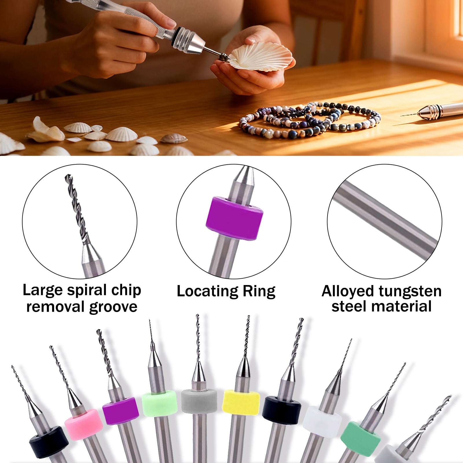 Set di 112 punte di precisione per trapano a mano, in metallo, con micro punte elicoidali, per gioielli, legno, lavori manuali fai da te, modellismo, TS/SDZKQ-01