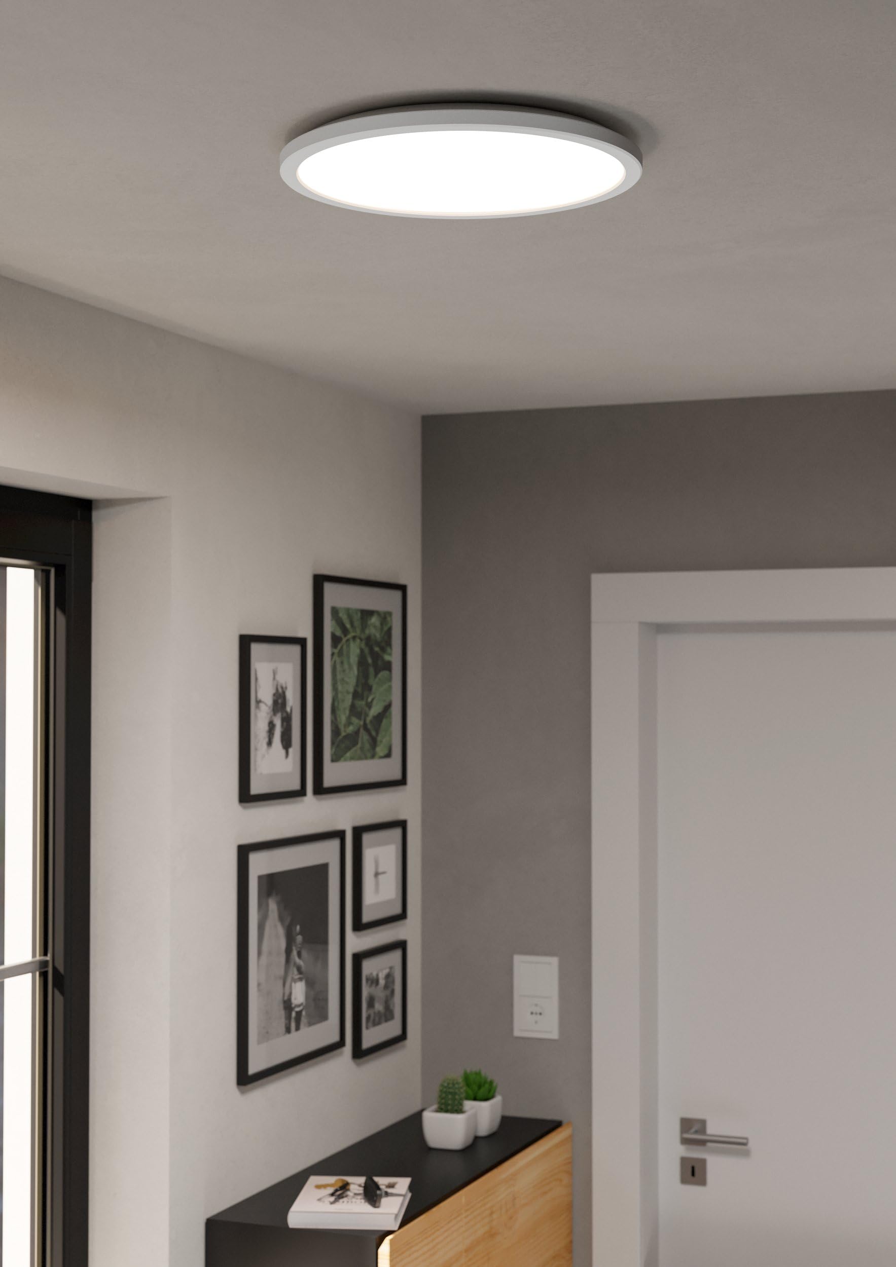 Eglo connect.z Rovito-Z Plafoniera LED per bagno, Smart | Home, uso con Zigbee, app e controllo vocale Alexa, luce bianca calda e fredda, RGB, dimmerabile, bianca, IP44