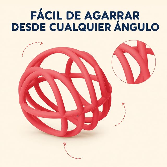 Foto 3 de 8 de Weibo - Pelota Sensorial de Silicona Rojo Marte - Juguete Sensorial Montessori