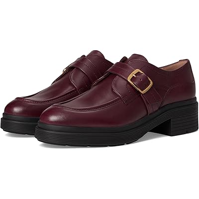 Cole Haan Carlitta Monk Strap Lug Oxfords black garnet leather