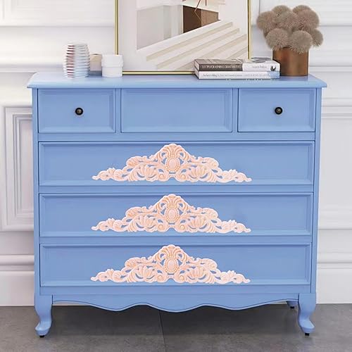 Vista 78 de Long Wood Appliques - DIY Wooden Carved Onlays for Bed, Door, Cabinet & Wardrobe Decoration (4PC, 20x5cm/7.8"x1.9")