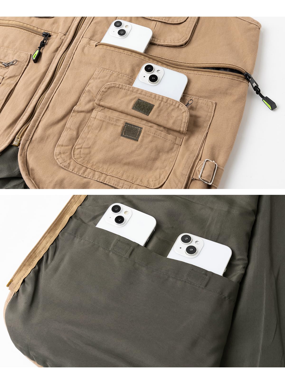 Chaleco de Pesca para Hombres Chaqueta sin Mangas Multibolsillos