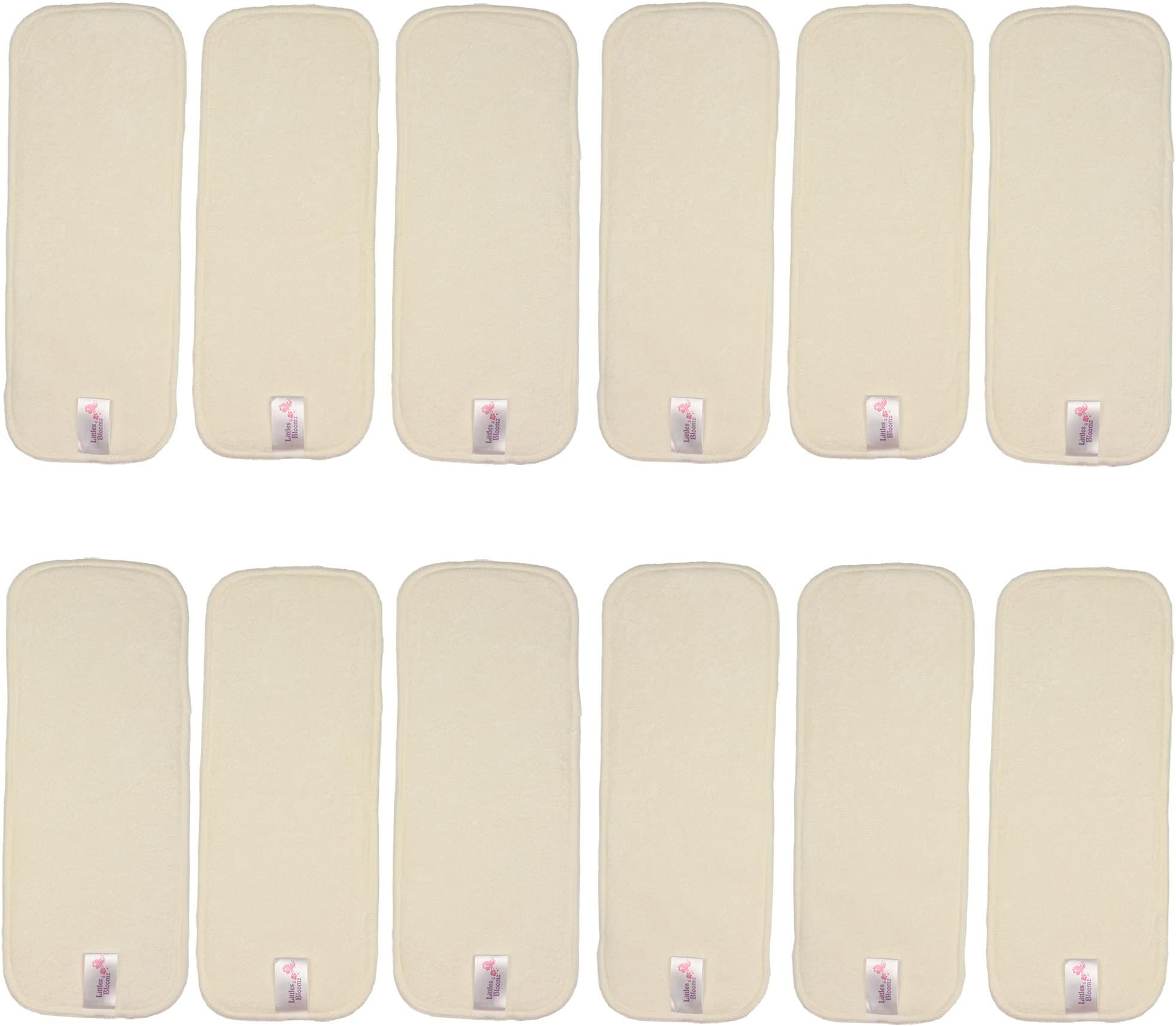 Littles and Bloomz 12 Bamboo Reusable Nappy Insert Cloth Diaper Booster, BB12