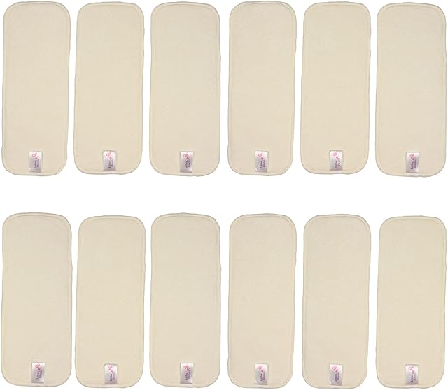 Littles and Bloomz 12 Bamboo Reusable Nappy Insert Cloth Diaper Booster, BB12