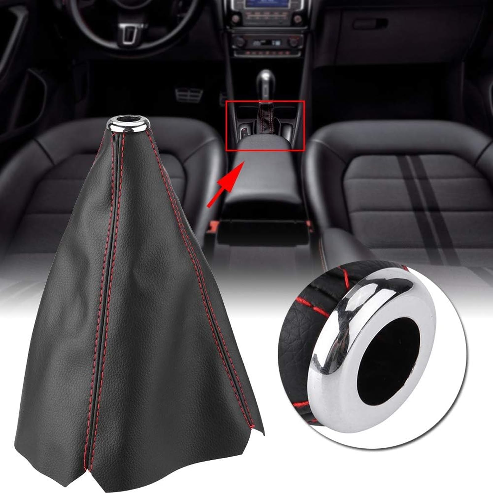 Cuffia Cambio Auto, per Opel Vauxhall Meriva B 2010-2017 Copertura Antipolvere Leva Ricambio Pelle PU Interni Protezione Accessori Copri Cuffie,A