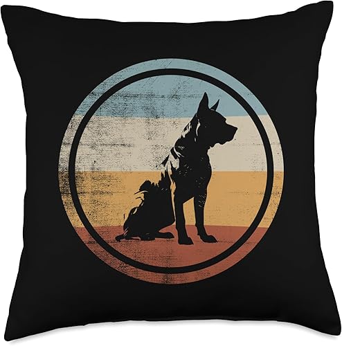 Retro Vintage Design Dog Presa Canario Gifts Retro Style Presa Canario Dog Throw Pillow, 18x18, Multicolor
