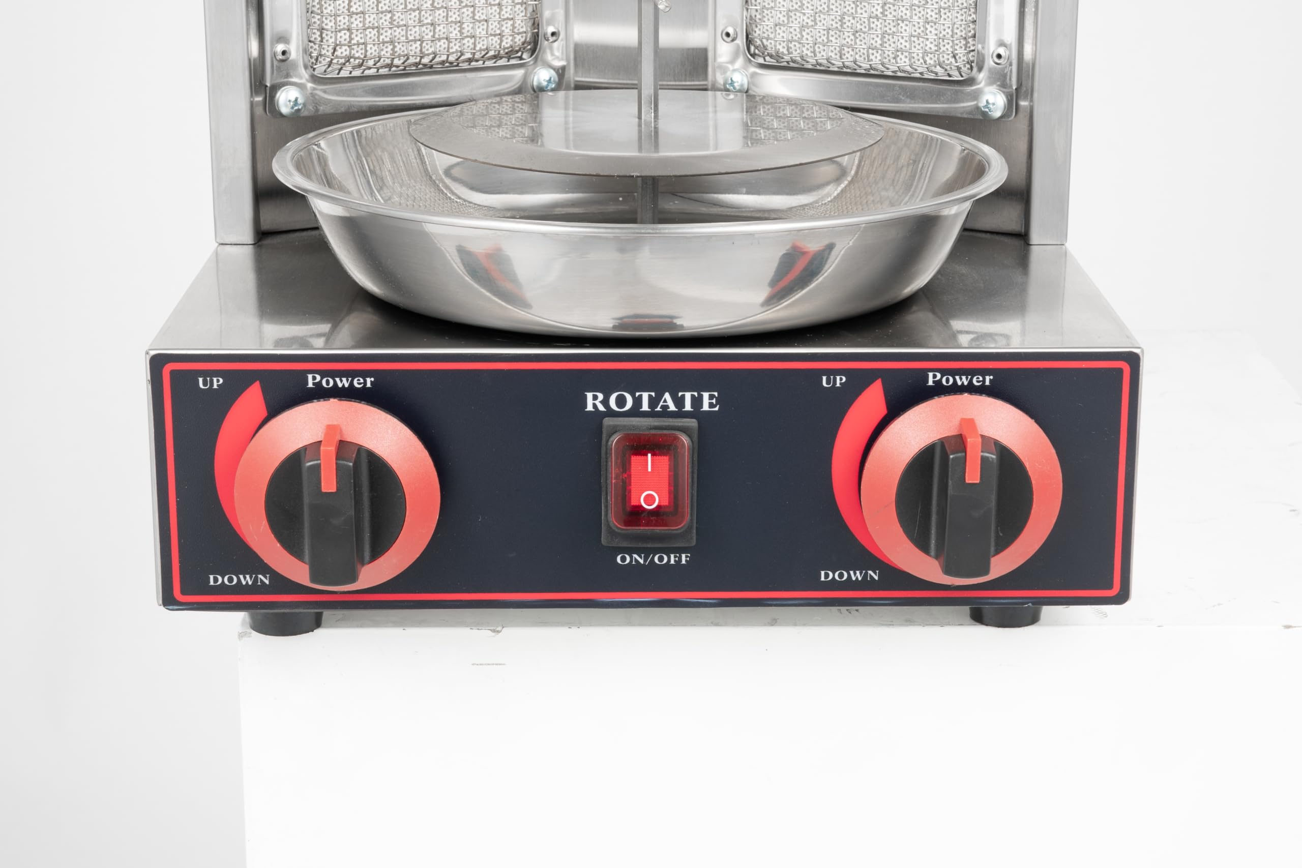 Piatto girevole elettrico per la casa, a gas, kebab per shish kebab, griglia verticale, griglia a guglio, griglia a forma di pollo in acciaio inox, girarrosto a velocità costante
