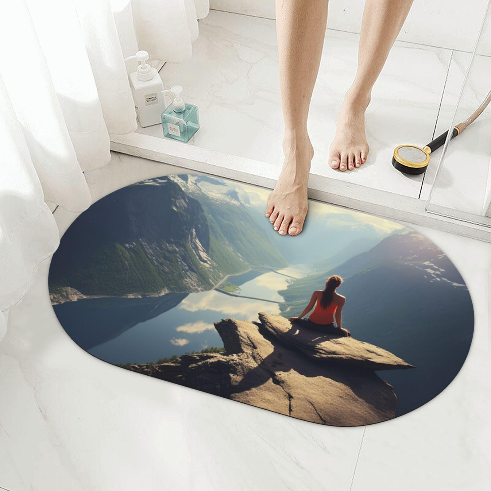 Tapis de bain en pierre idéal pour la douche et vos séances de yoga