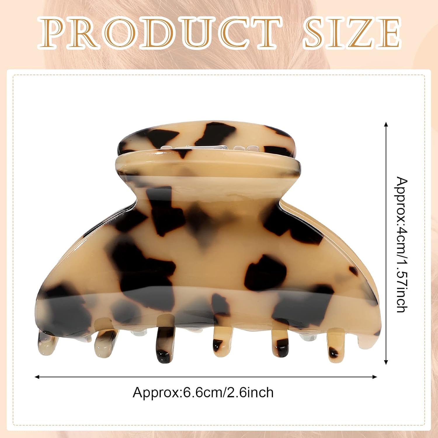 WILLBOND 6 Pieces Medium Hair Claw Clips for Thin Hair 2.6 Inch Tortoise Shell Clip Banana Jaw Hairpin French Style Barrettes Head Accessories for Women Girls(Fresh Pattern) - Image 2