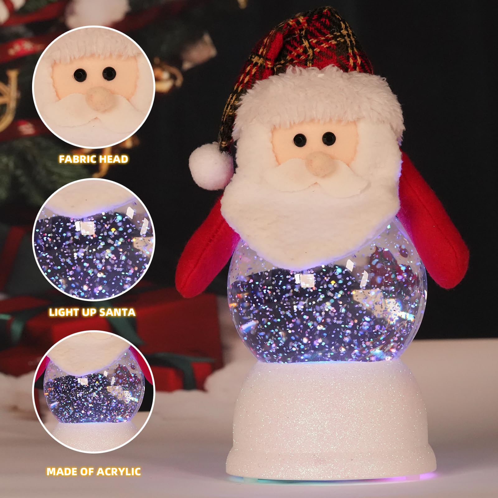 Snapklik.com : Lighted Christmas Santa Claus Figurines Musical Snow ...