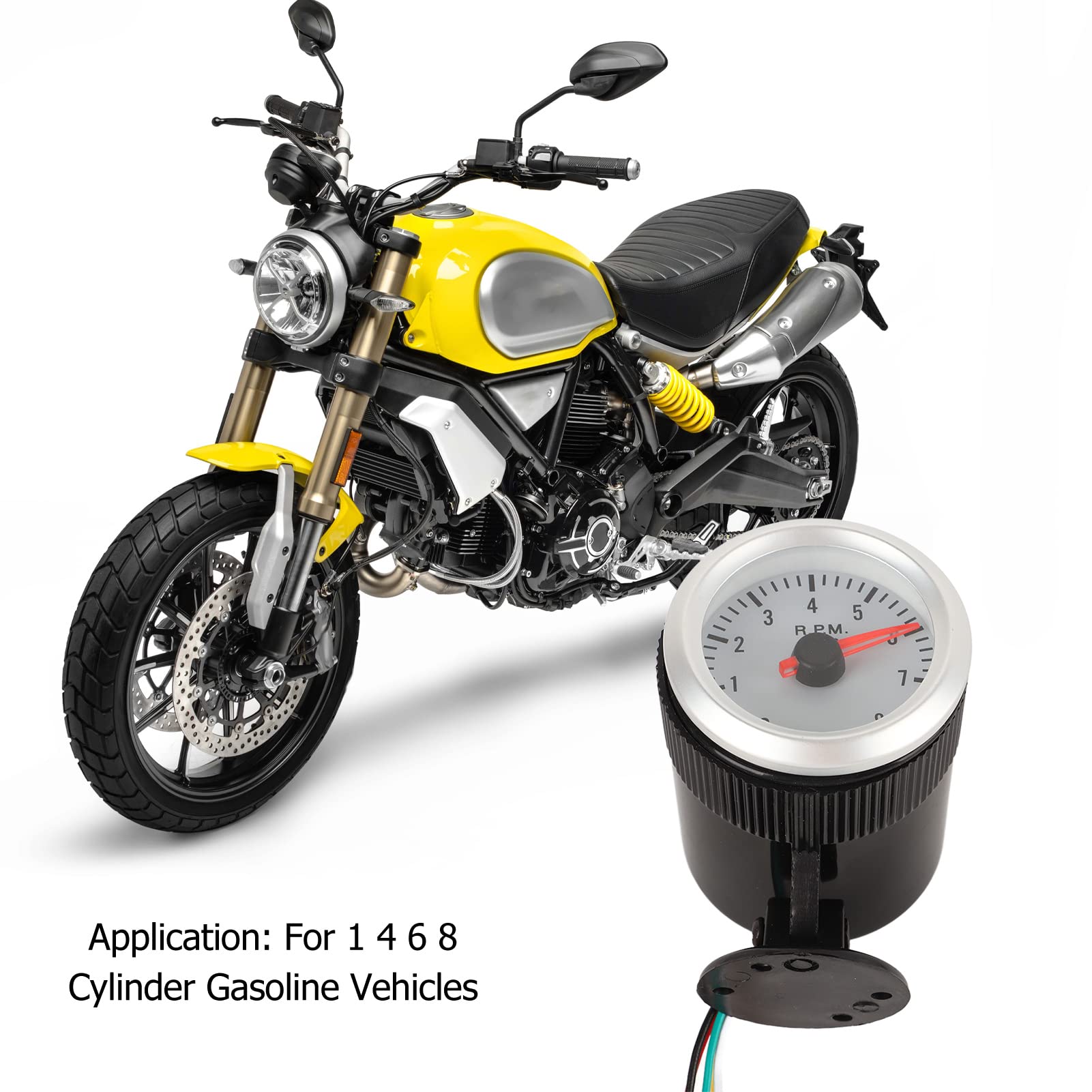 Contagiri 52 Mm con Puntatore Rosso e Quadrante Elettronico Retroilluminato per Veicoli a Benzina, Adatto per Motori 1 4 6 8 Cilindri, Contagiri a LED per Auto e Camion