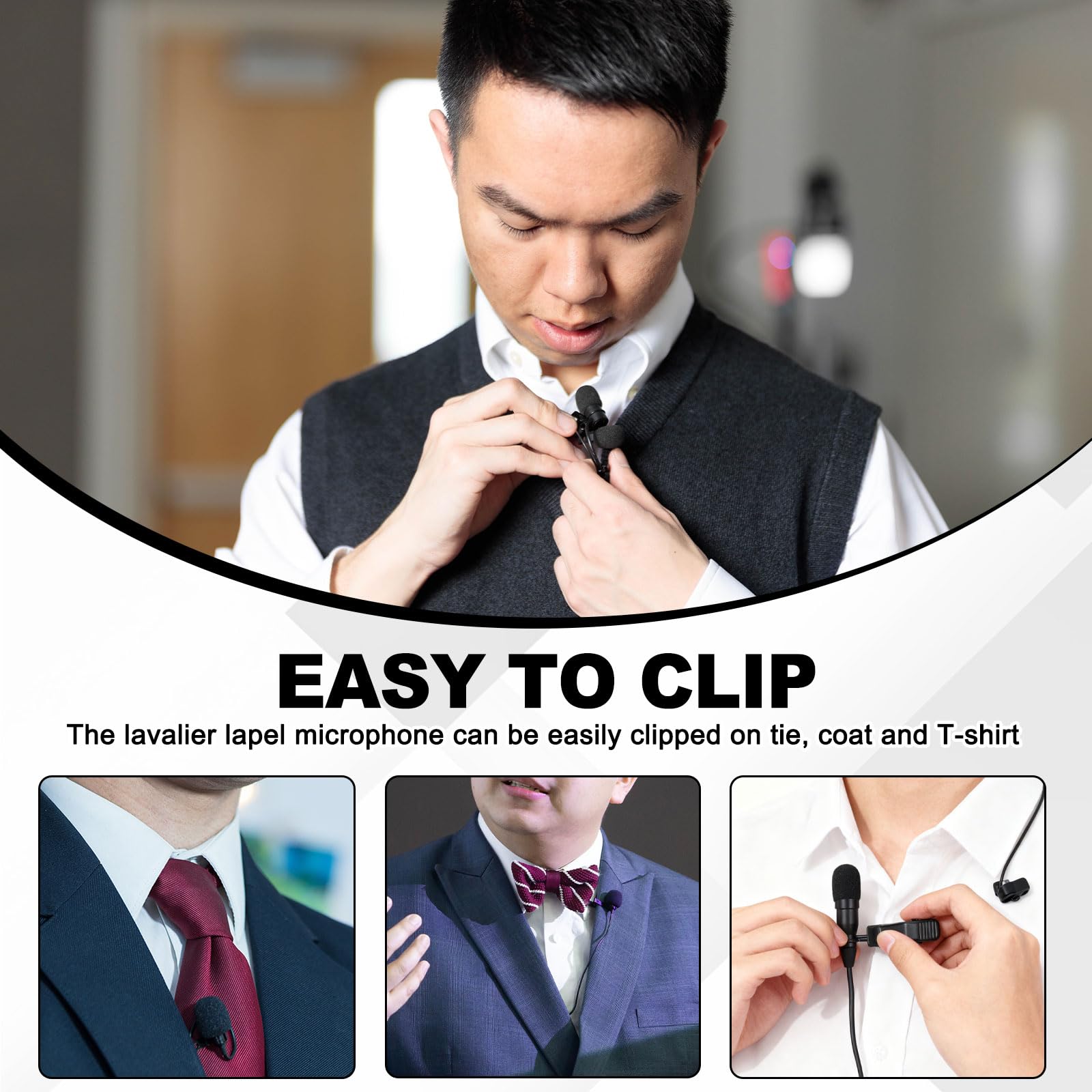 QUARKZMAN Microfono Lavalier Da Lapel Mini XLR 4 Pin TA4F Plug Microfono A Condensatore Da Collare 1m Cavo Microfono Lavalier Mini Direzionale Per Presentatori Musicisti Attori
