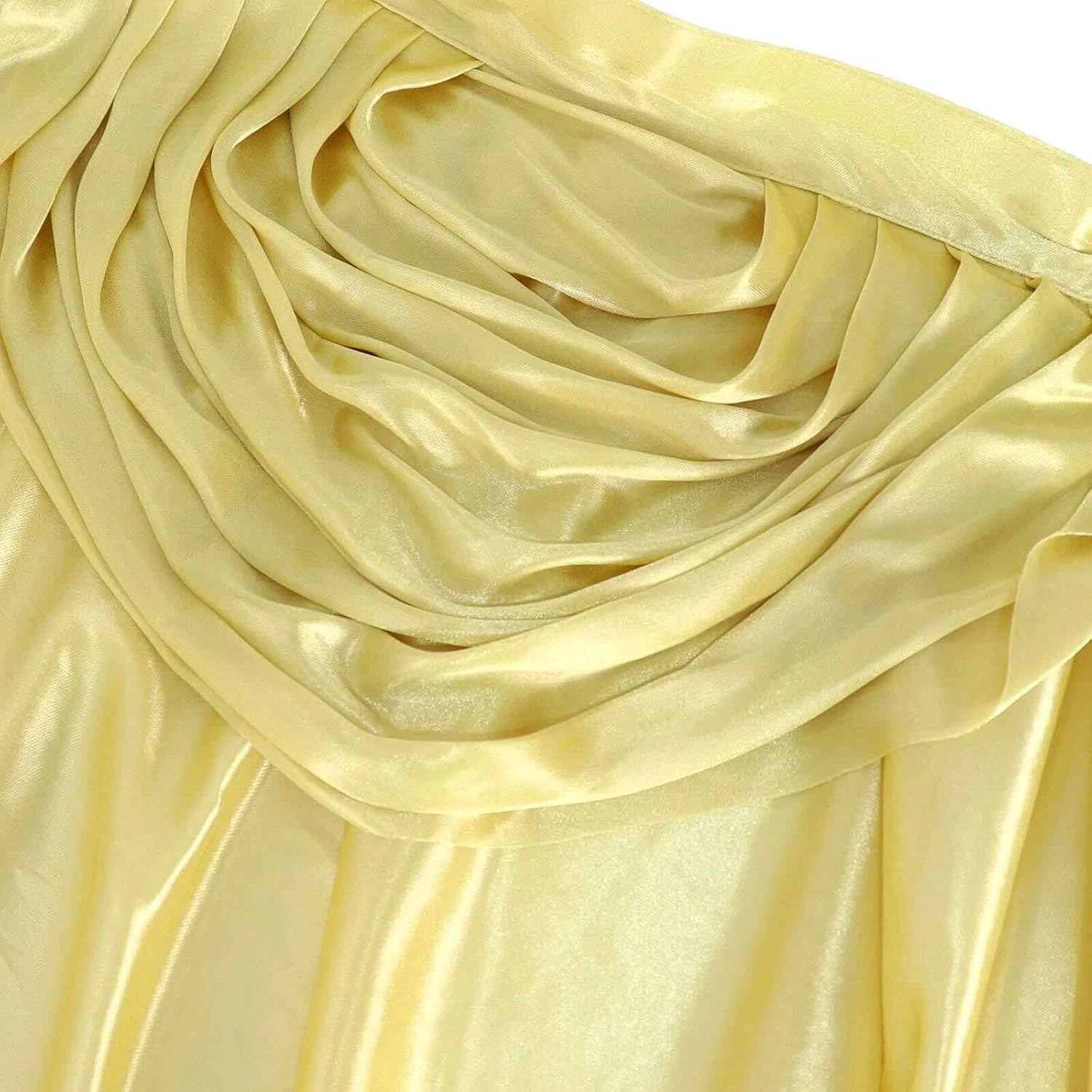 Efavormart Champagne Satin Double Drape Table Skirt for Kitchen Dining Catering Wedding Birthday Party Decorations Events 14ft