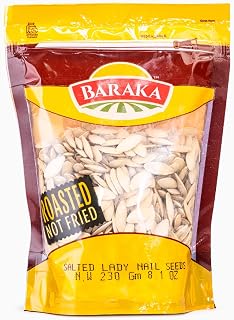 Baraka's Salted Lady Nail Seeds Roasted, Resealable Bag. (230g)