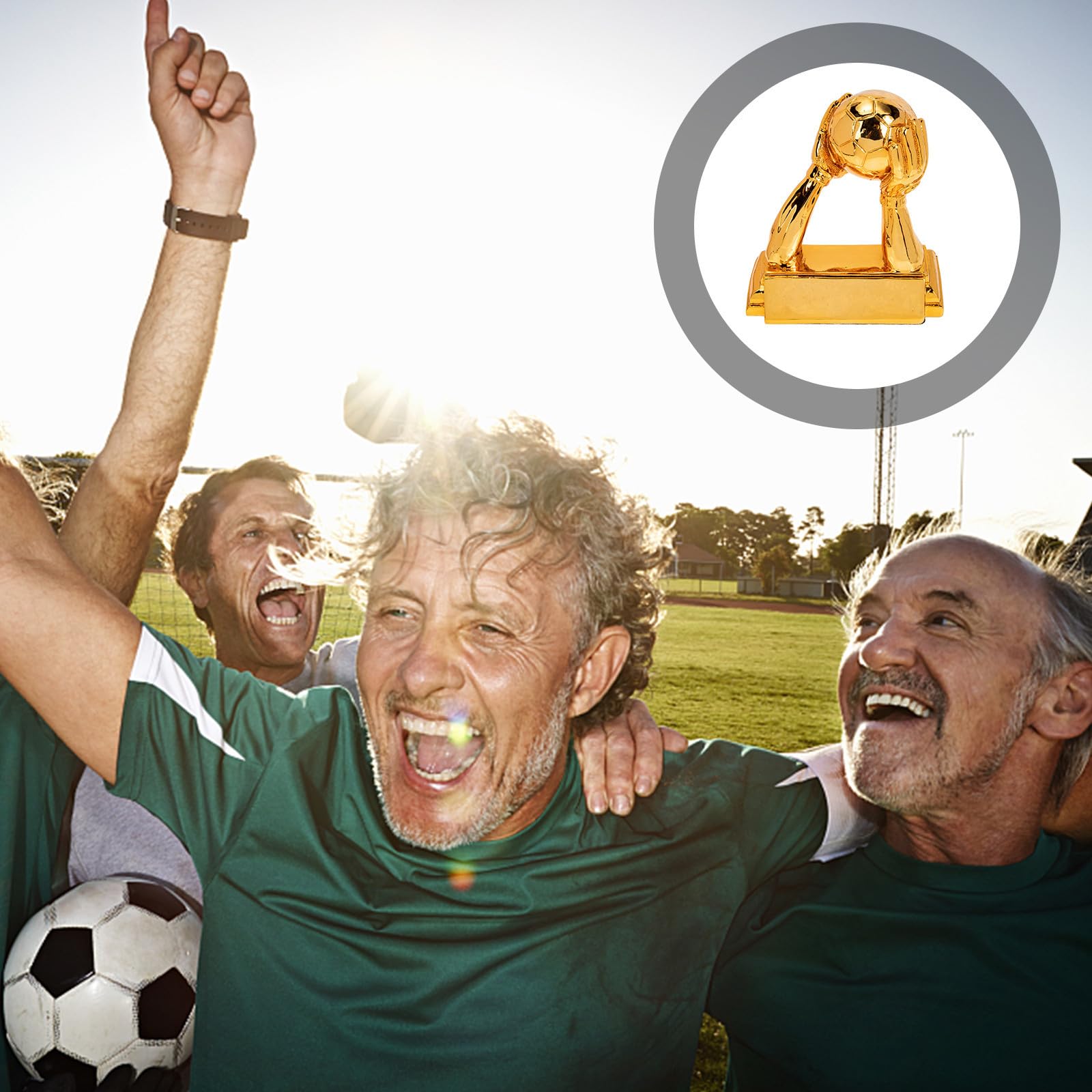 Healeved Trofeo de Fútbol Dorado de Resina Resistente para Almacenamiento Prolongado, Diseño Atractivo y Estilizado Adecuado para Aficionados y Porteros