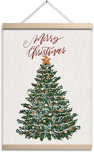 GOVGRTB Arte relajante de árbol de Navidad verde, decoración minimalista de vacaciones para sala de estar, impresión relajante de estilo nórdico