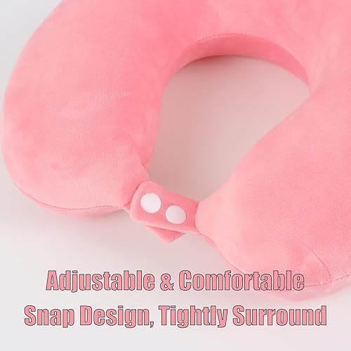 Miniatura 3 de Juego de almohadas de viaje de espuma viscoelástica pura para adultos, funda cómoda y extraíble, lavable a máquina, almohada de soporte para el