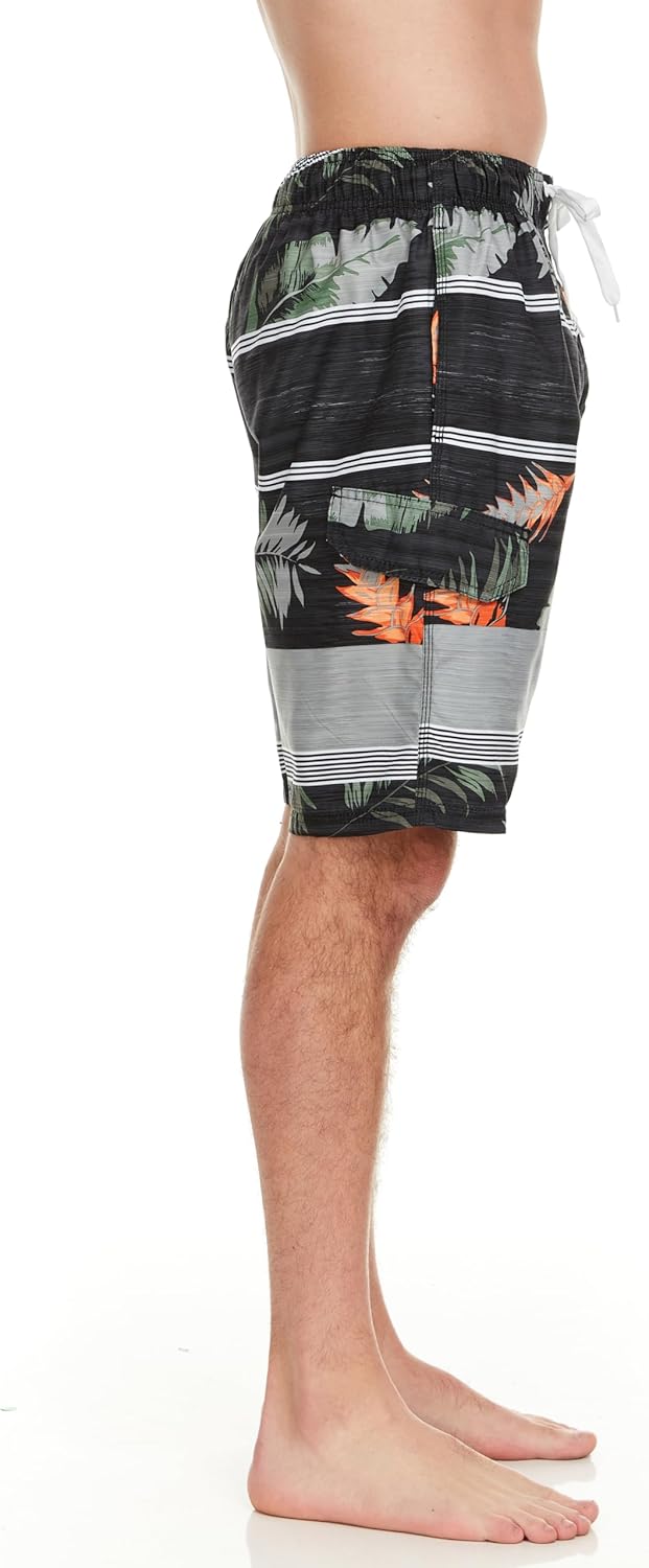 Kanu Surf Men's Barracuda Swim Trunks (Regular & Extended Sizes) Large Condor Black/Or