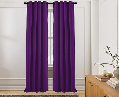 J&V TEXTILES Blackout Curtains 84 Inch Length 2 Panels Set, Thermal Insulated Lo