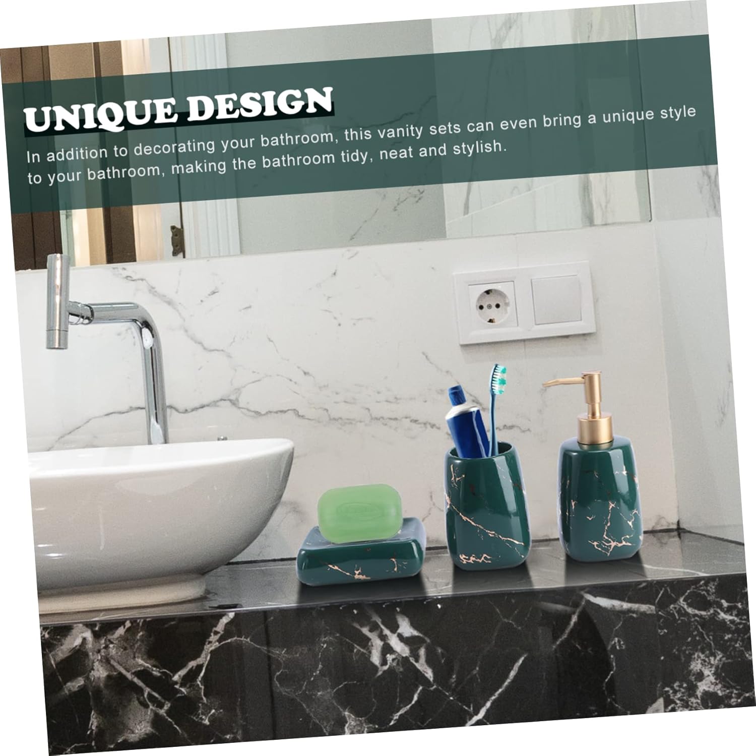 3pcs Bathroom Set with Toothbrush Holder Soap Dish and Lotion Bottle Stylish Bathroom Accessories for Organizing and Decorating Your Space