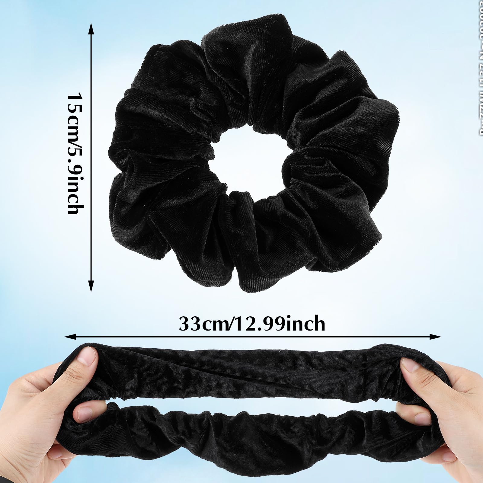 AUEAR, Paquete De 2 Bandas Elásticas Para El Cabello, Banda Para El Cabello Grande Y Lisa (negro