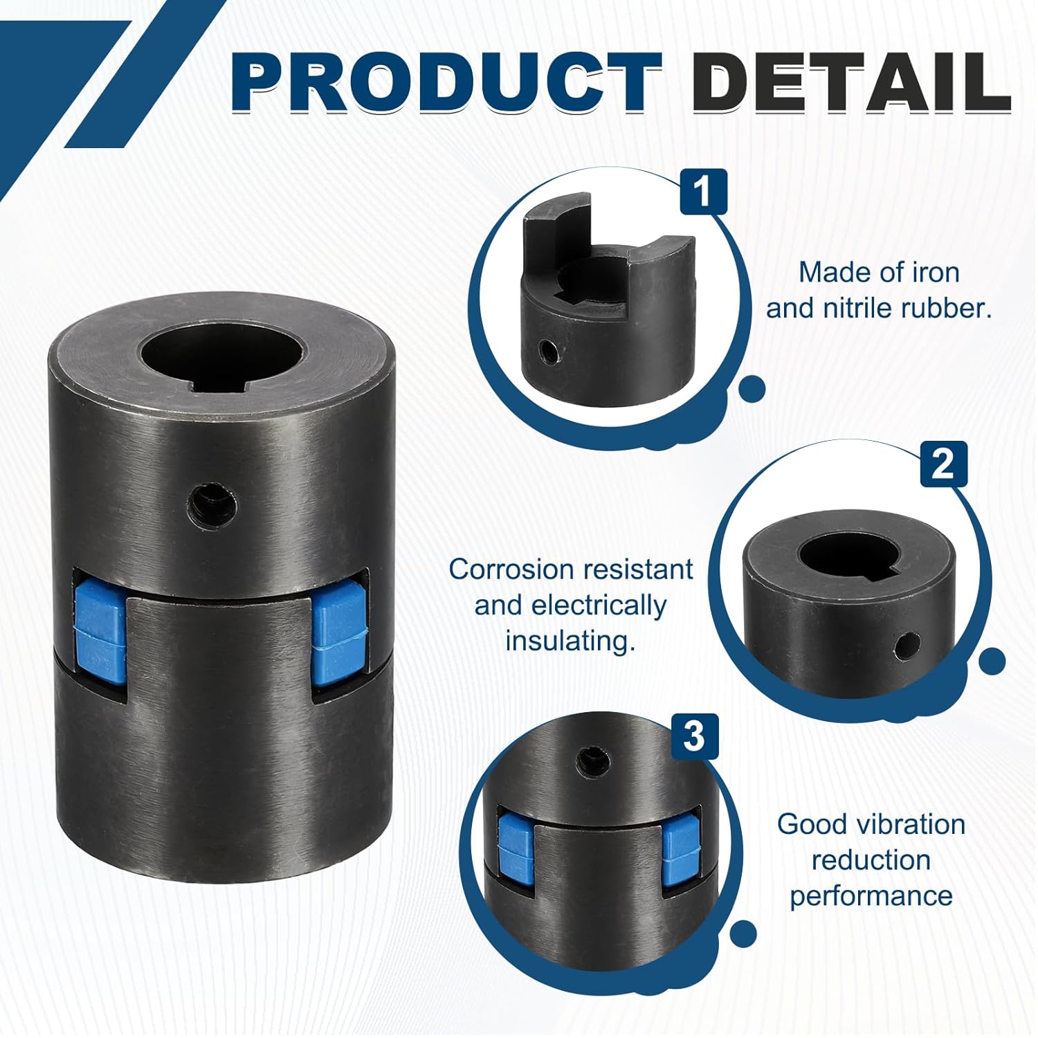 MECCANIXITY Flexible Coupling Coupler Set, 5/8" to 25/32" L070 L-Jaw Coupling Shaft, Rubber Spider Interchangeable for Spindle Transmissions Automation Equipment, Black
