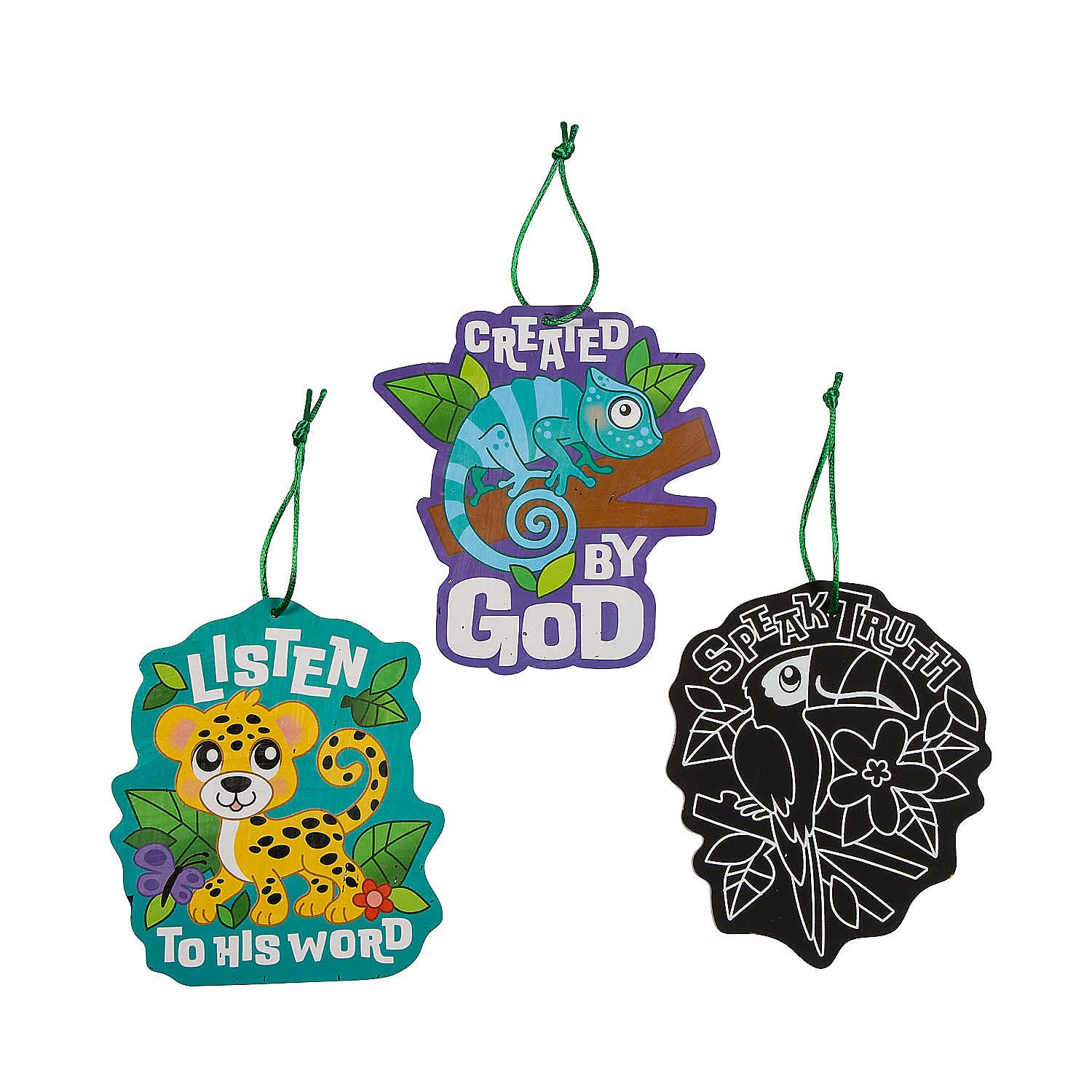 Jungle VBS Magic Color Scratch Ornaments - 24 Piece, Vacation Bible School 2024