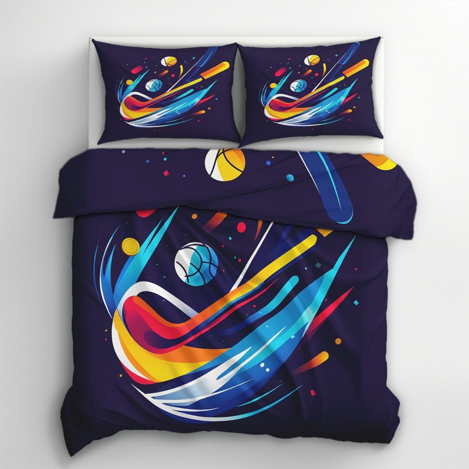 Housse de couette 200x200 cm fermeture éclair avec taies d'oreiller