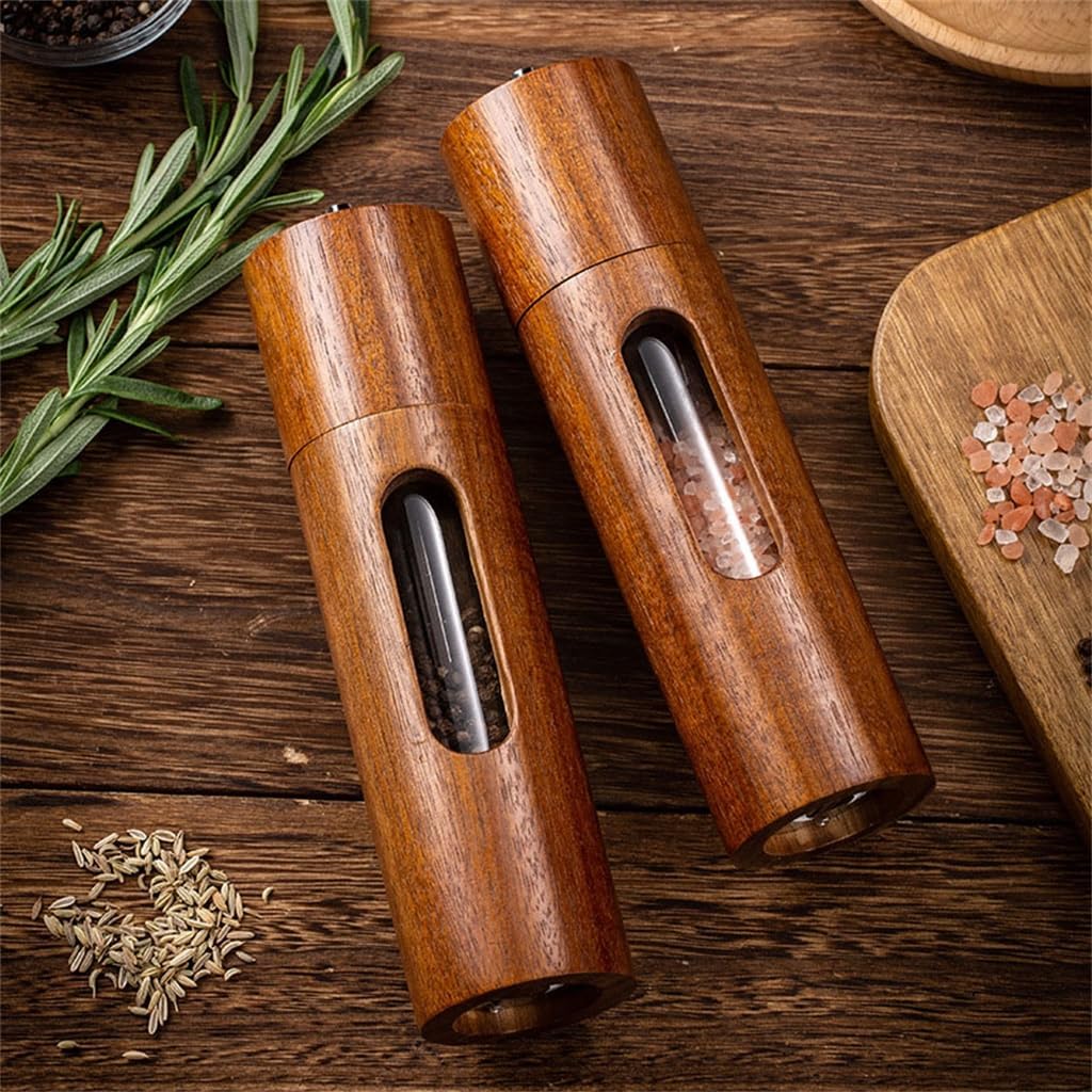 Pepper Grinder Cylindrical Transparent Pepper Grinder Pepper Sea Salt Grinding Bottle