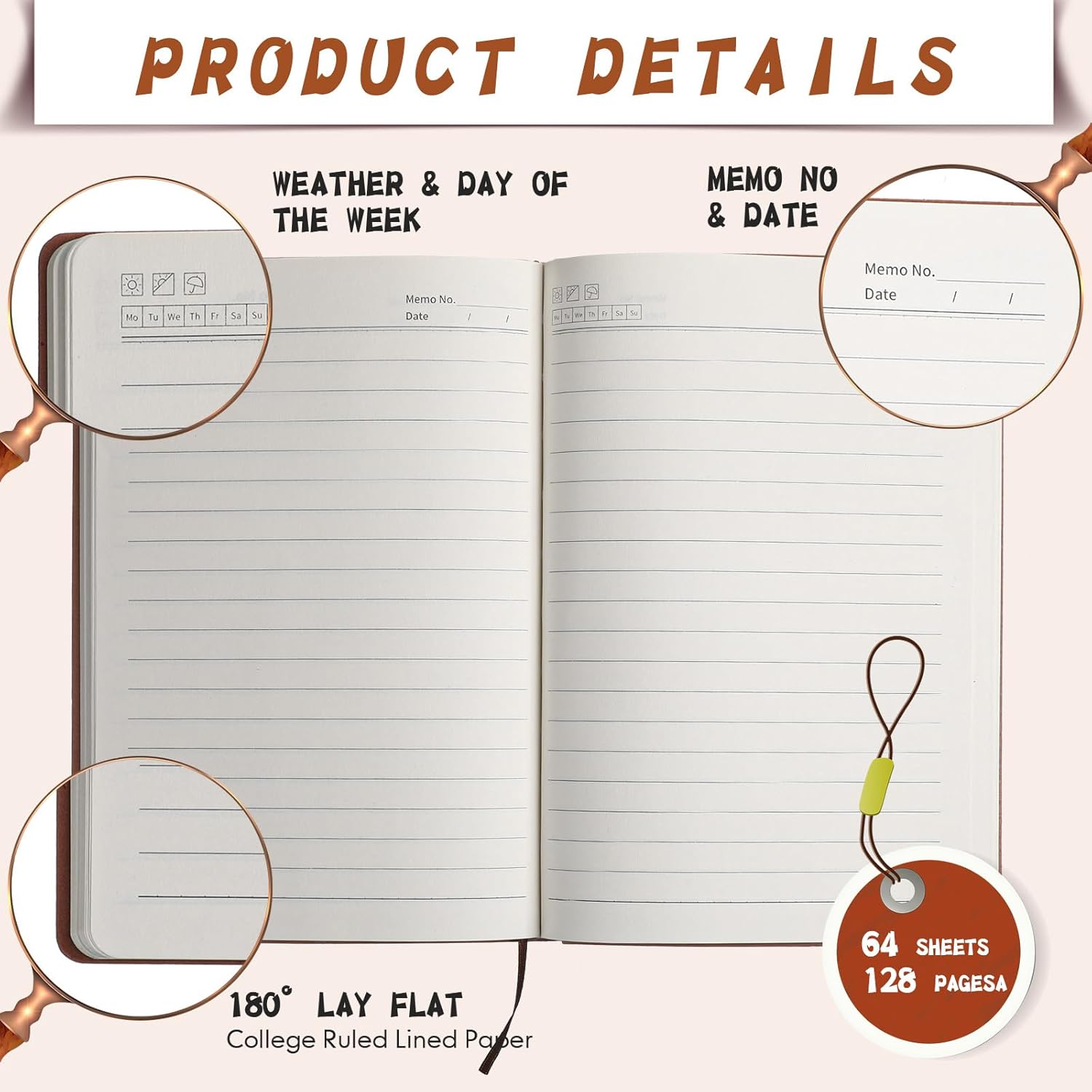 PerKoop 24 Pcs A5 PU Leather Journals Soft PU Leather Cover Ruled Writing Notebook Lined Journal Notebook for Office School Business Writing 128 Pages, 8.1'' x 5.6'' (Morandi Color)