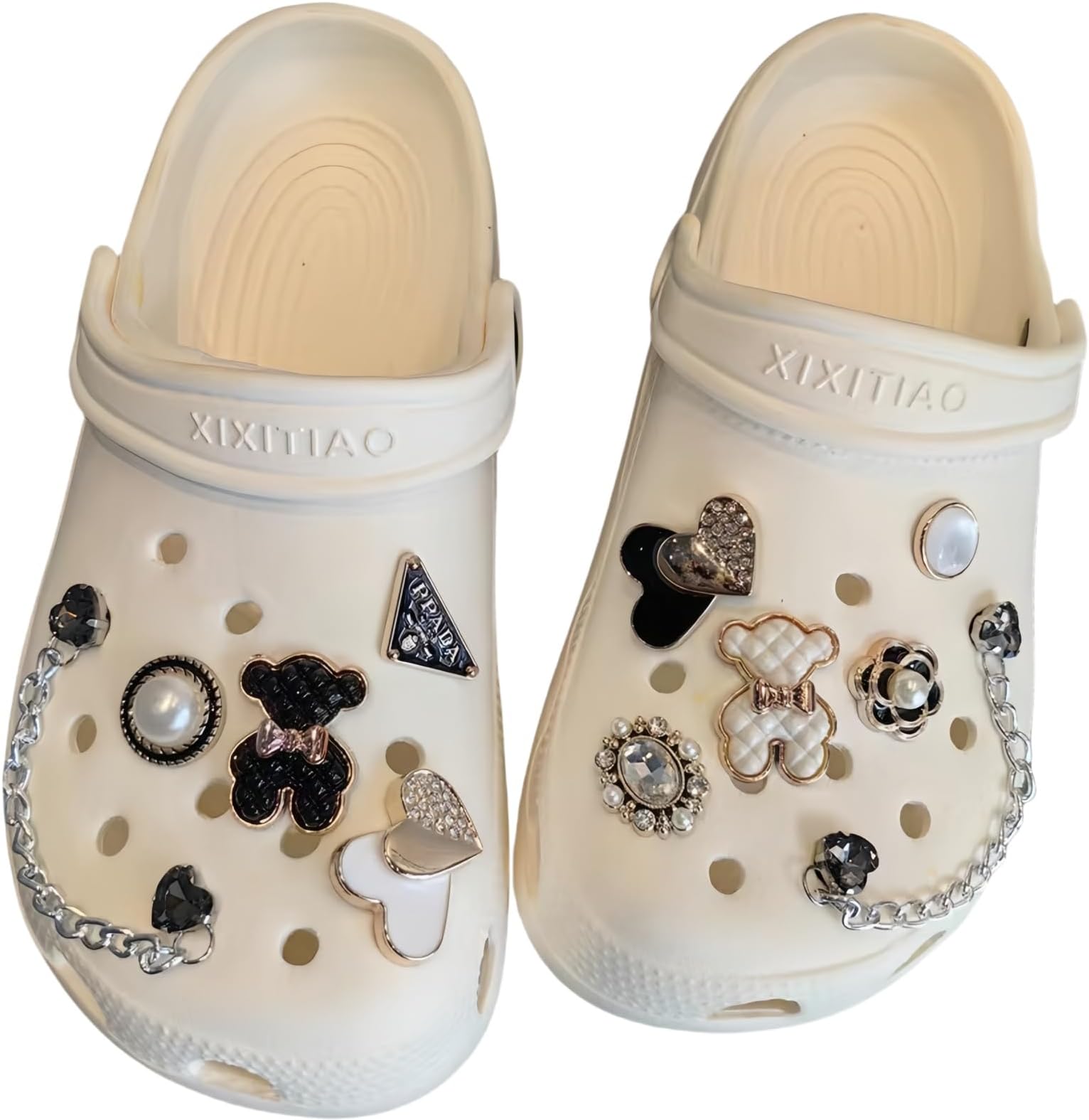 Fashion Bling Shoe Charms - Jewelry with Gleaming Pearl Chains Shoe Chains - 2025 DIY niche shoe decoration for Girls Women Party Favors Birthday Gifts