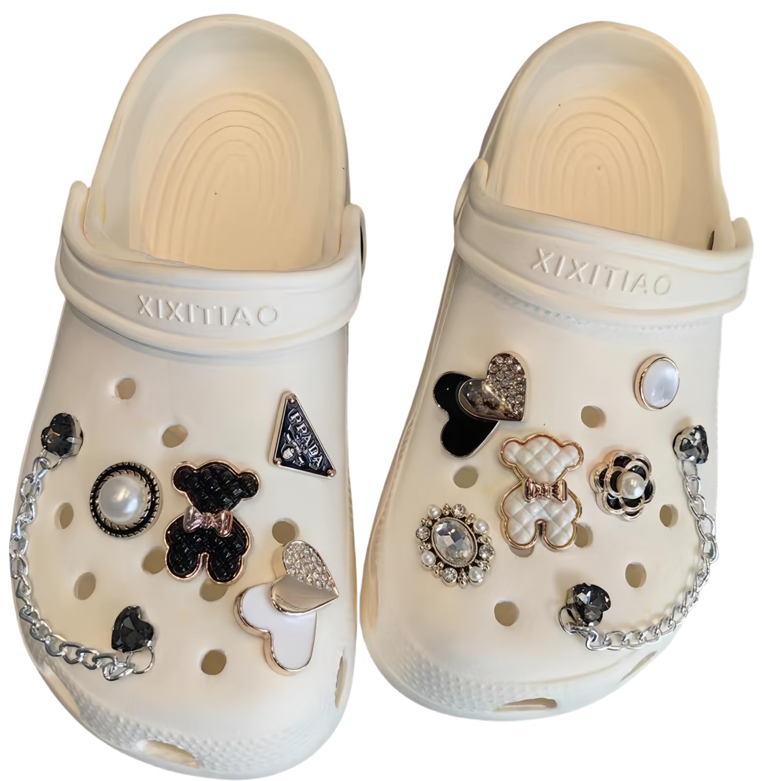 Fashion Bling Shoe Charms - Jewelry with Gleaming Pearl Chains Shoe Chains - 2025 DIY niche shoe decoration for Girls Women Party Favors Birthday Gifts