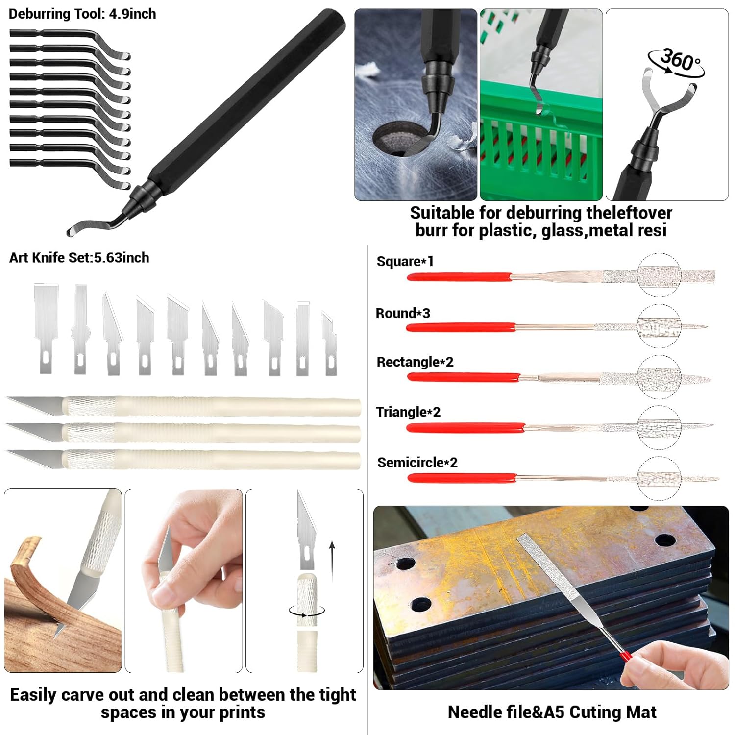 164Pcs 3D Printing Accessory Tools with Tool Bag for 3D Printer Modeler Basic Tools Diverse 3D Print Nozzle Cleaning Kit Mini Rotary Tool 3D Printer Tools for Remove/Trim (164, Large Size)